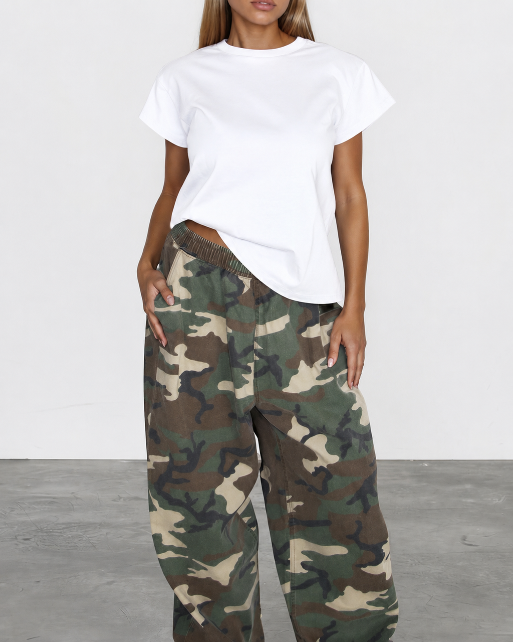 White Shoulder Pad Tee