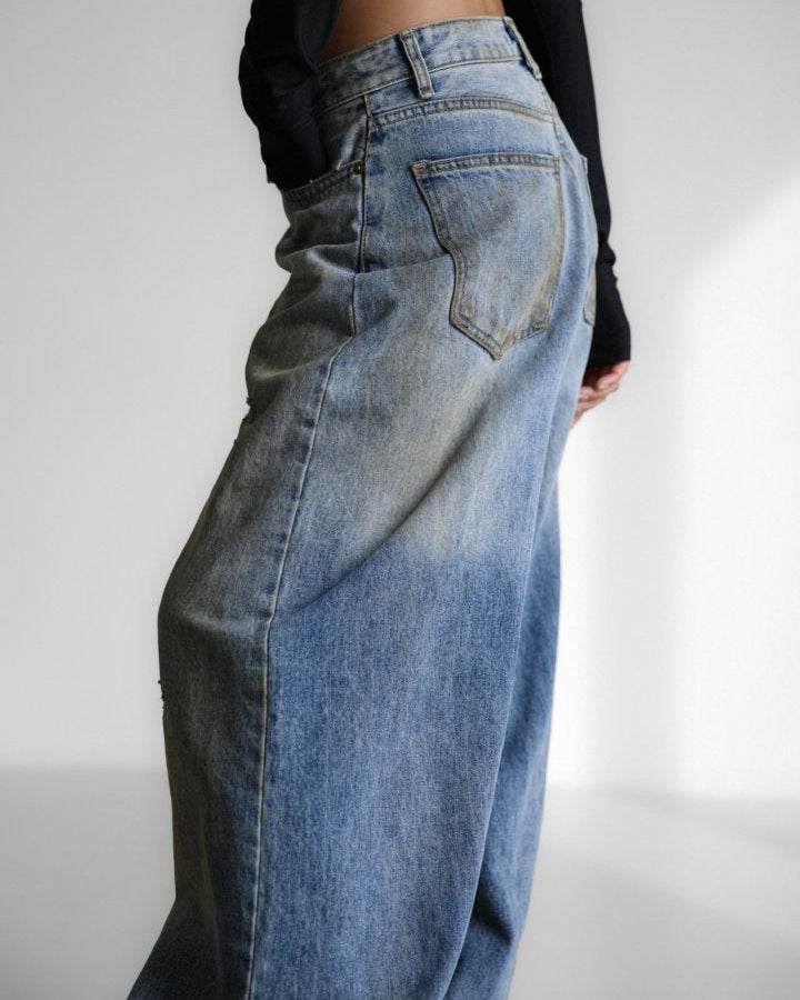 Washed Wide Leg Jeans